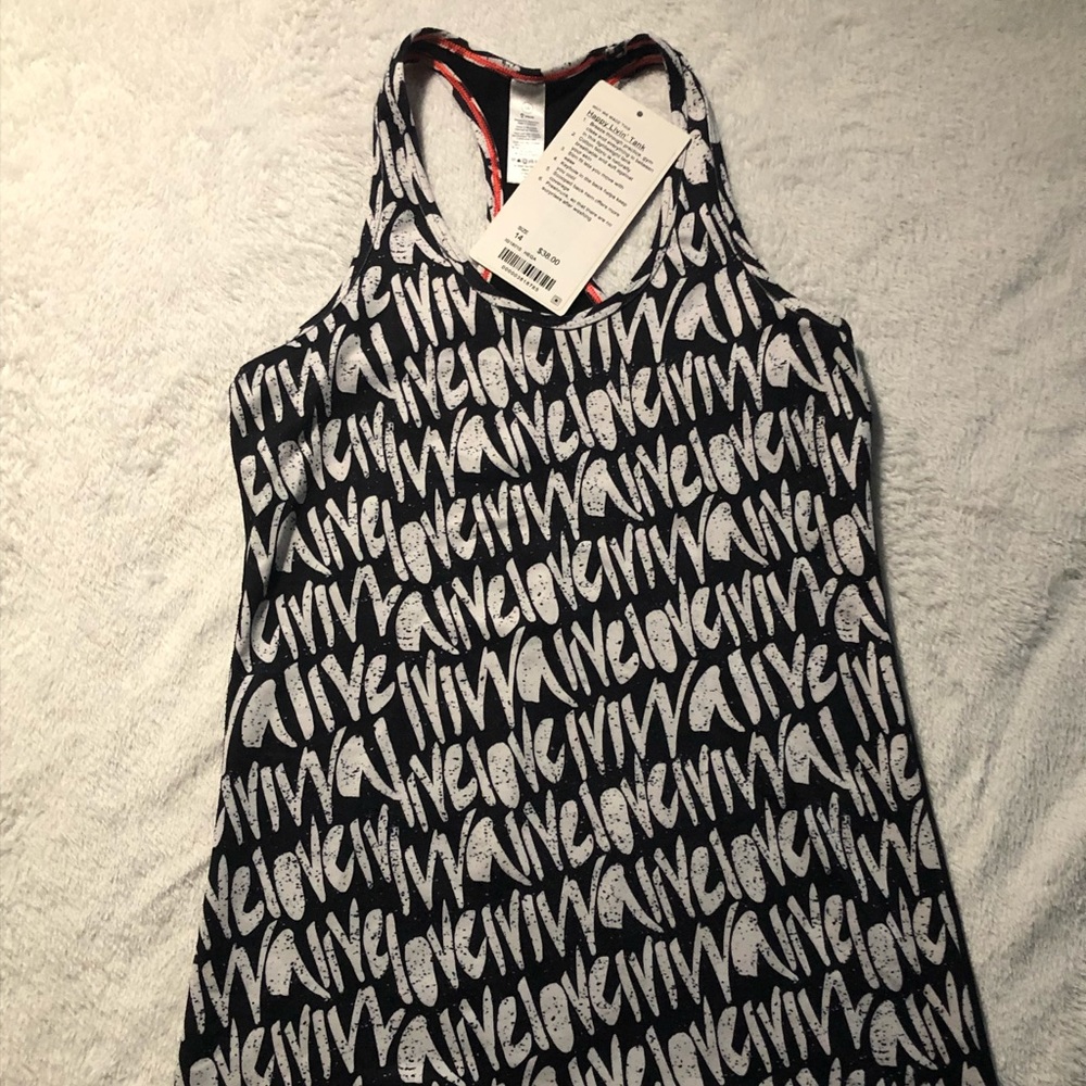 Ivivva by lululemon Happy Livin’ Tank size 14 color black and white